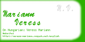 mariann veress business card